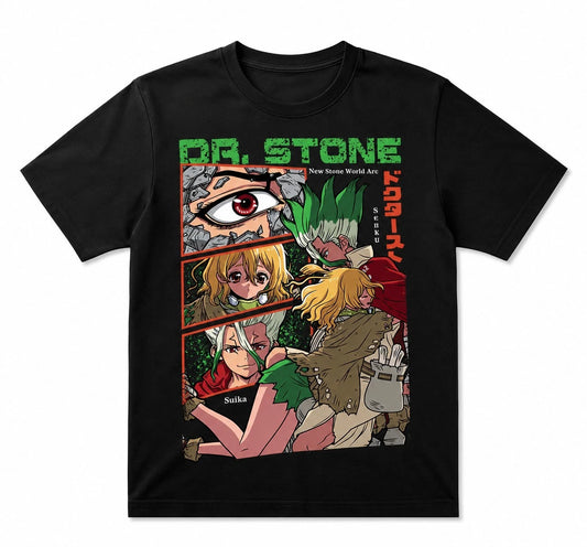 Dr Stone Anime T-Shirt Senku Ishigami Manga Graphic Tee New Stone World Arc