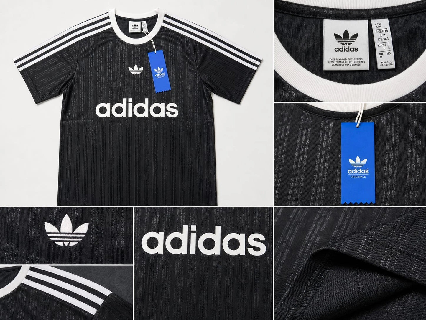 Adidas Originals Men's Trefoil 3 Stripes T-Shirt Shirt S-XXL BLACK/WHITE