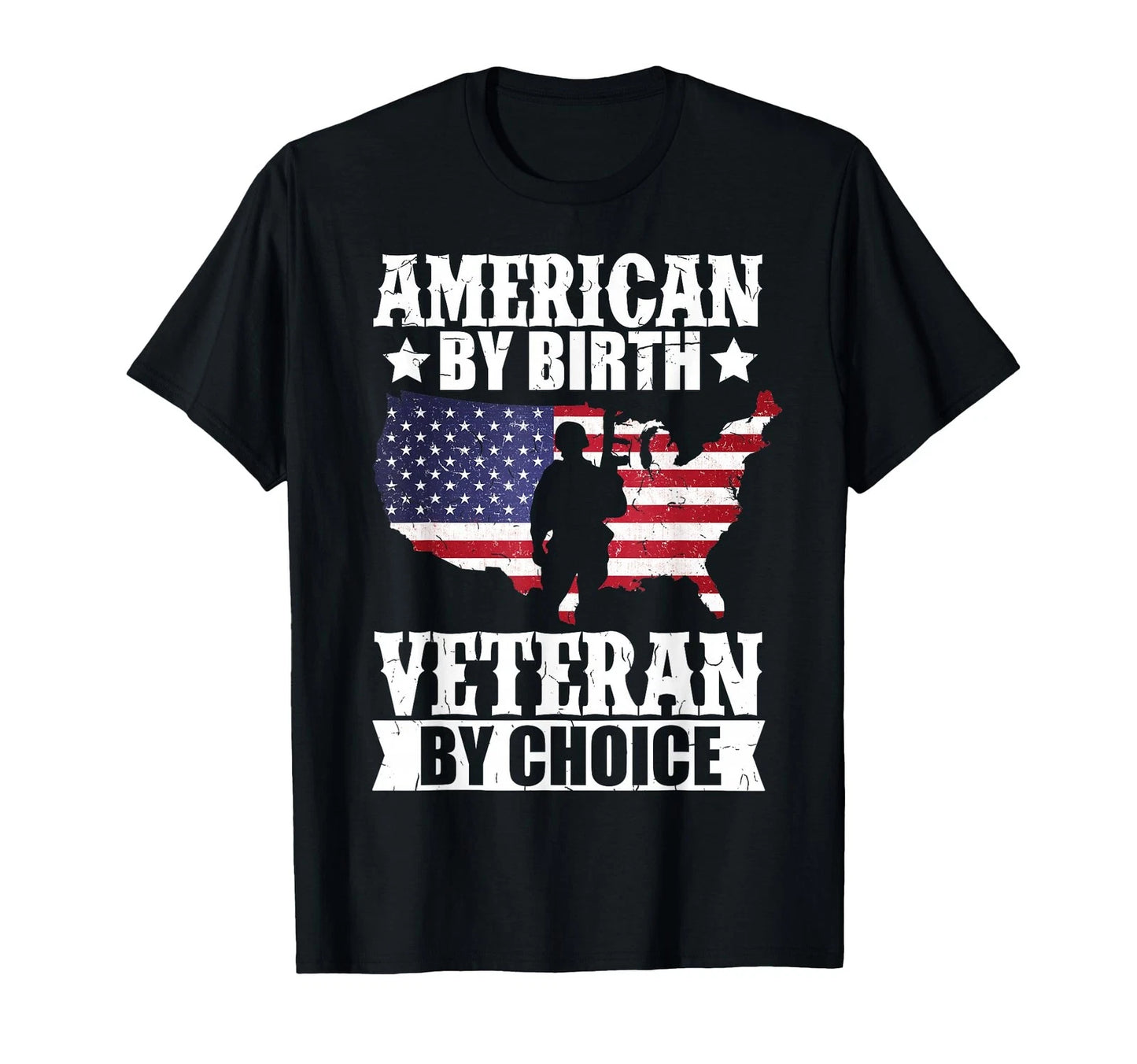 American by Birth Veteran by Choice US Flag Veterans Day T-Shirt