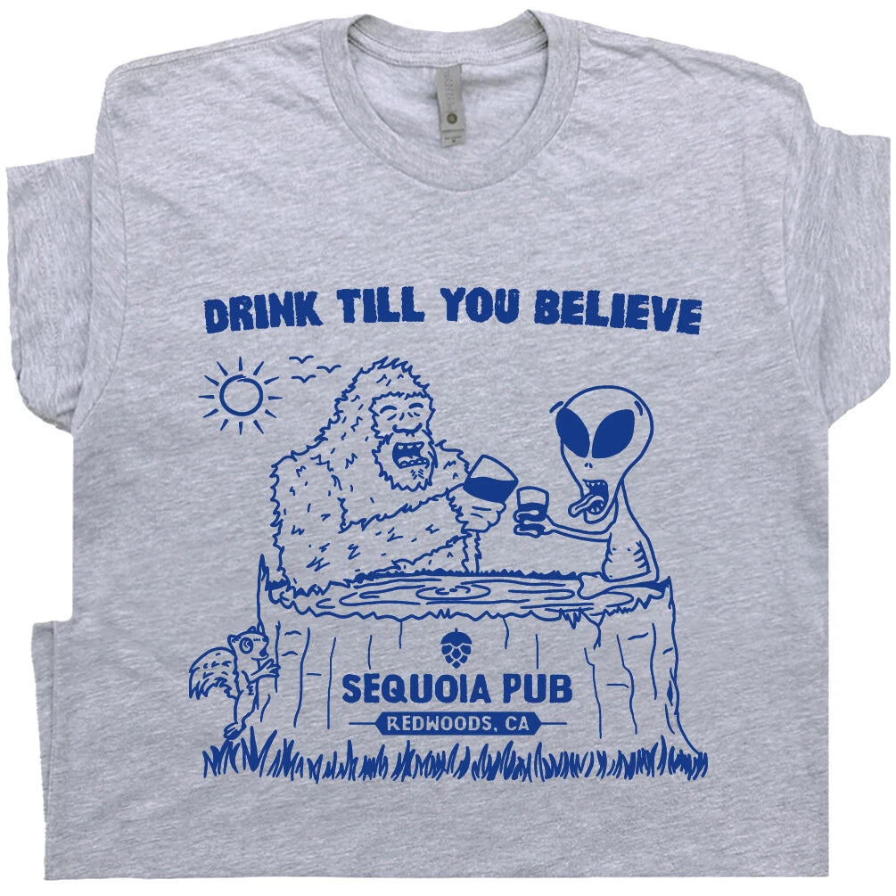 Bigfoot Beer Shirt Cool Alien Shirt Vintage Bar Pub T Shirt Weird Cryptozoology