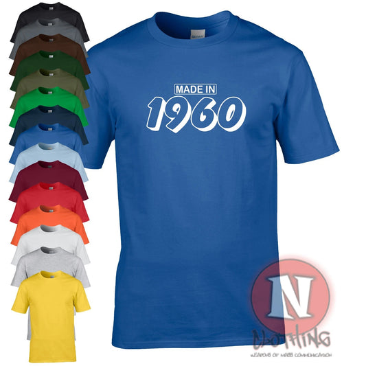 Made in 1960 t-shirt birthday celebration present gift funny party Teeshirt