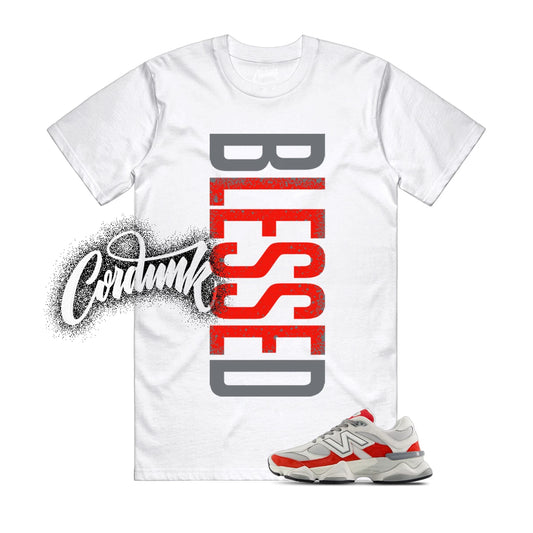 9060 White Red Grey T Shirt Match VERTBLS