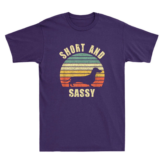 Dachshund Short And Sassy Funny Weiner Dog Lover Quote Gift Retro Men's T-Shirt