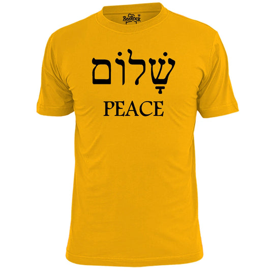 Mens Hebrew Peace T Shirt Israel Shalom