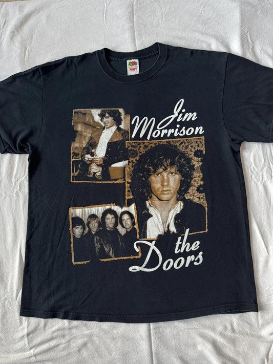 Vintage Jim Morrison The Doors Band Tee XL Black Double Sided Graphic Shirt Y2K