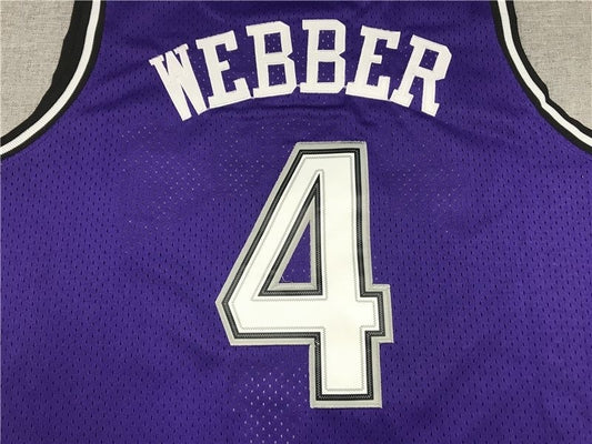 sacramento kings #4 chirs webber Kings 4 Purple Retro Logo Style 3