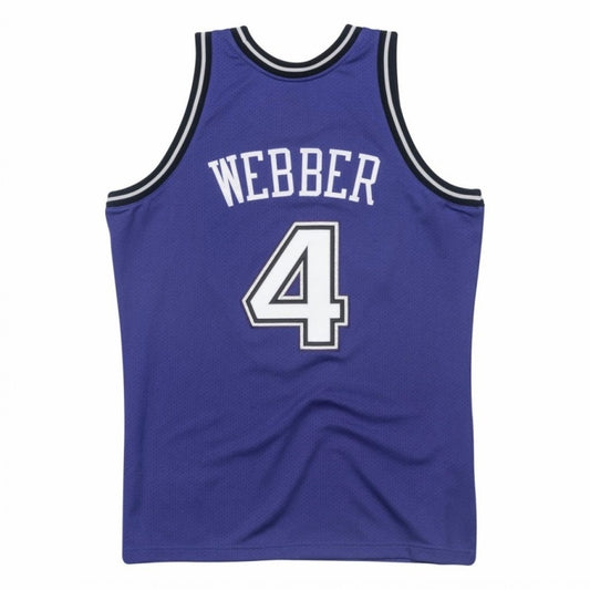 sacramento kings #4 chirs webber Kings 4 # Chris · Webber chris webber mitchell&ness Purple Premium Mesh Fan Jersey Style 2