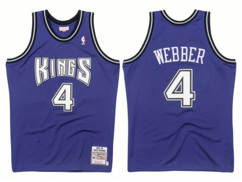 sacramento kings #4 chirs webber Kings 4 # Chris · Webber chris webber mitchell&ness Purple Premium Mesh Fan Jersey Style 3