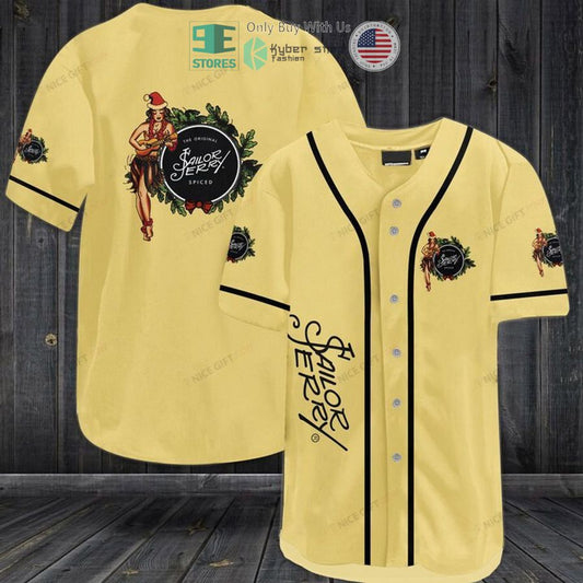 BEST Sailor Jerry logo light yellow Baseball Jersey