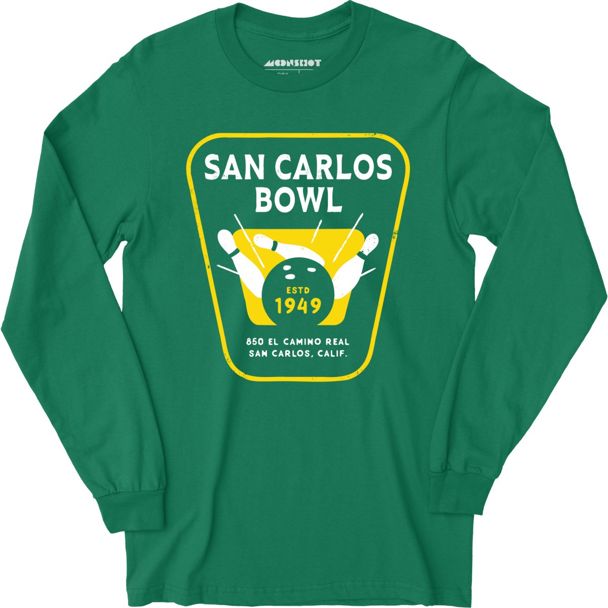 San Carlos Bowl - San Carlos, CA - Vintage Bowling Alley - Long Sleeve T-Shirt