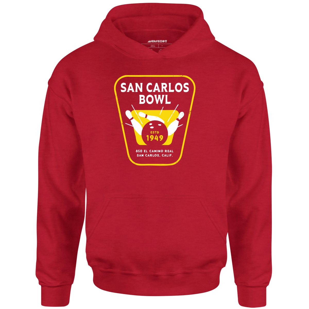 San Carlos Bowl - San Carlos, CA - Vintage Bowling Alley - Unisex Hoodie