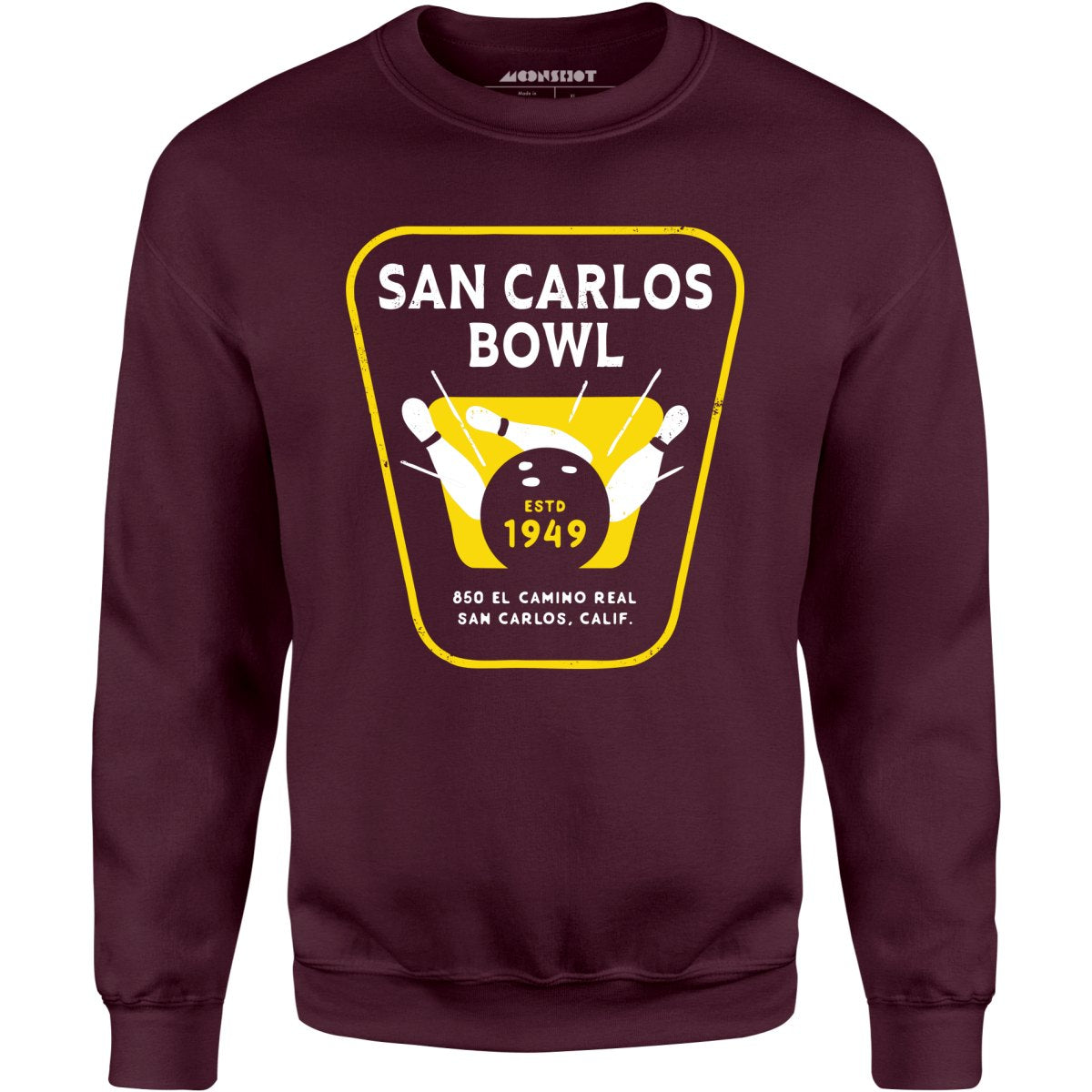 San Carlos Bowl - San Carlos, CA - Vintage Bowling Alley - Unisex Sweatshirt