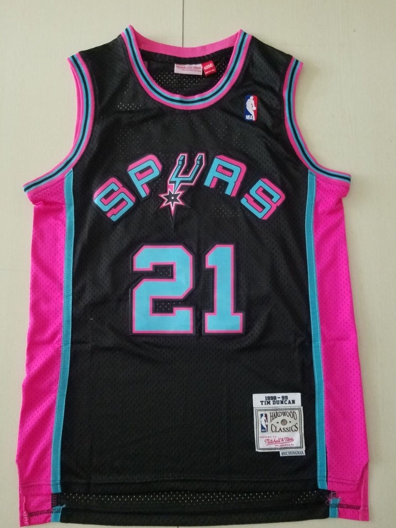 san antonio spurs #21 tim duncan Spurs 21 Black Retro s-xxl Style 2