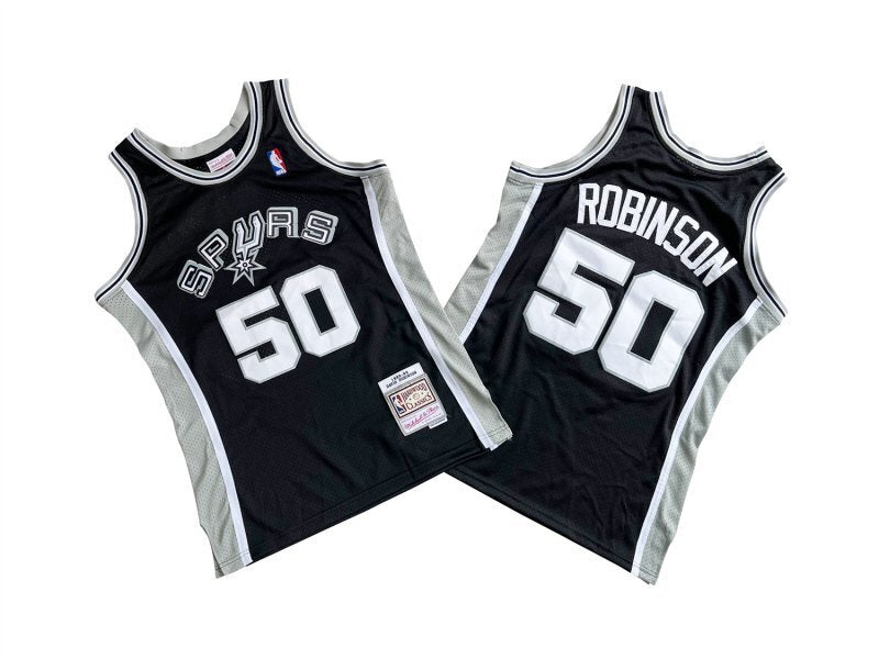 san antonio spurs #50 david robinson mitchell & ness black 1998-99 swingman jerse