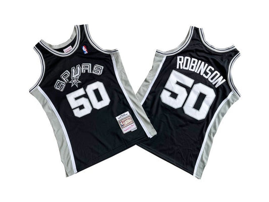 san antonio spurs #50 david robinson mitchell & ness black 1998-99 swingman jerse