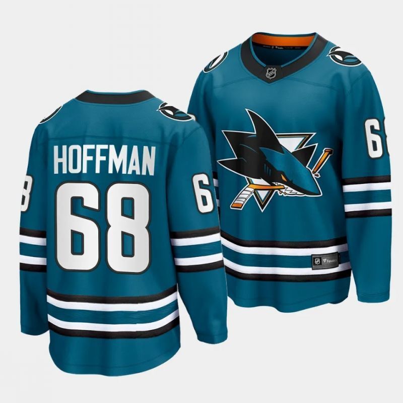 san jose sharks #68 mike hoffman home teal premier player jersey_[1]