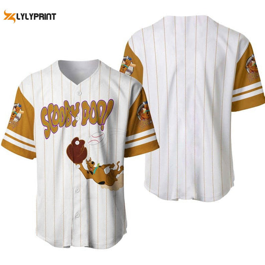 Scooby Doo Dog All Over Print Pinstripe Baseball Jersey - lylyprint.com