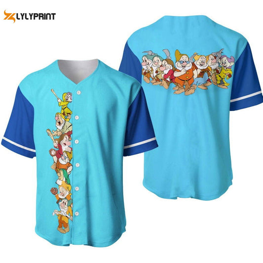 Seven Dwarfs Snow White All Over Print Baseball Jersey - lylyprint.com