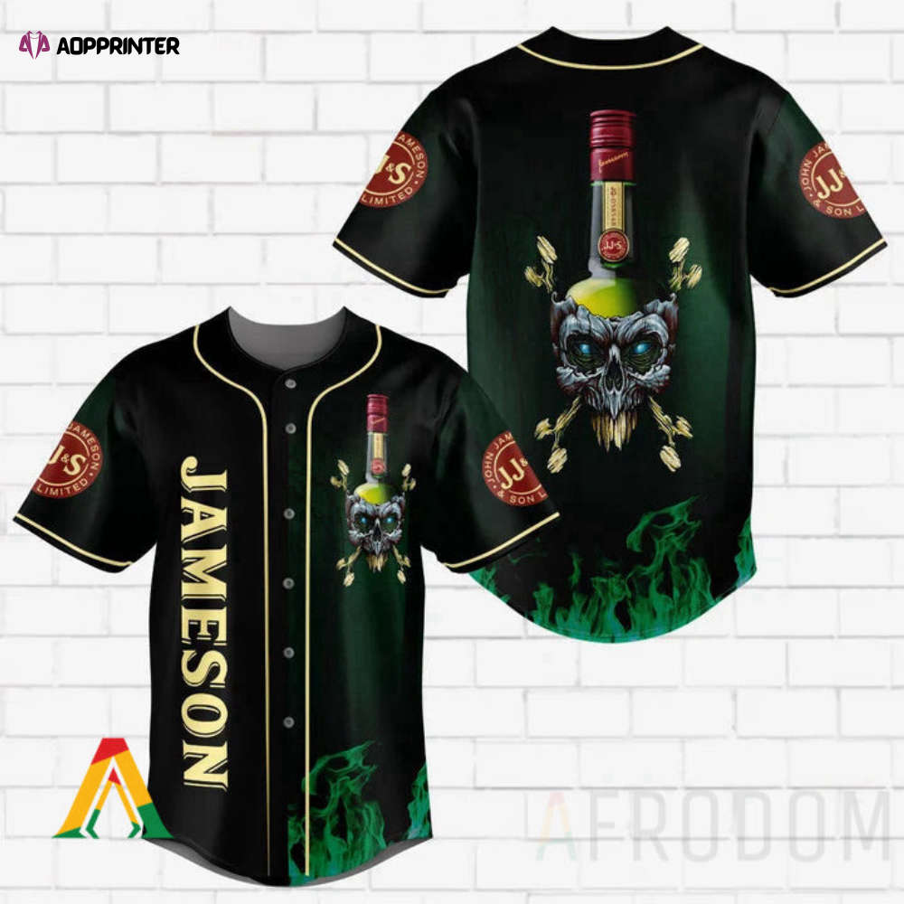 Skull With Jameson Baseball Jersey - Aopprinter
