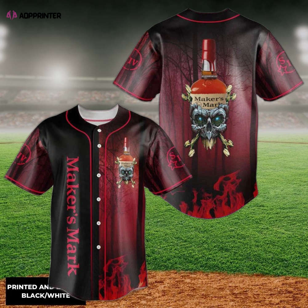 Skull With Maker's Mark Baseball Jersey - Aopprinter