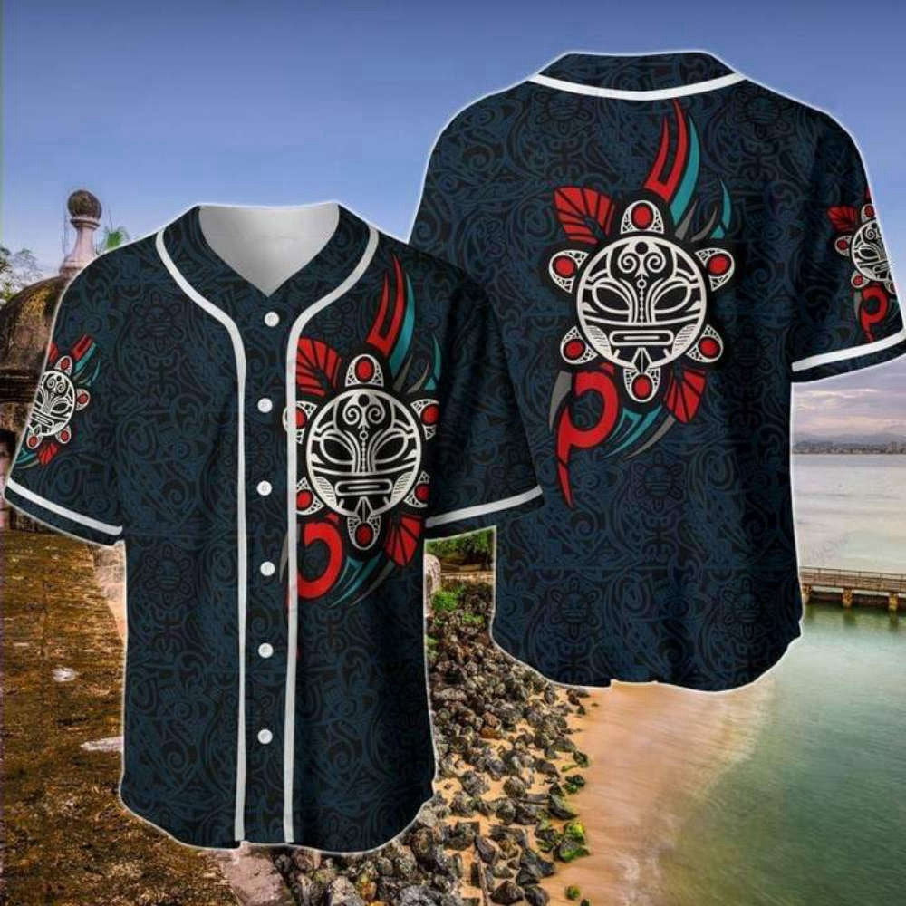 Sol Taino Puerto Rico Symbol Baseball Jersey