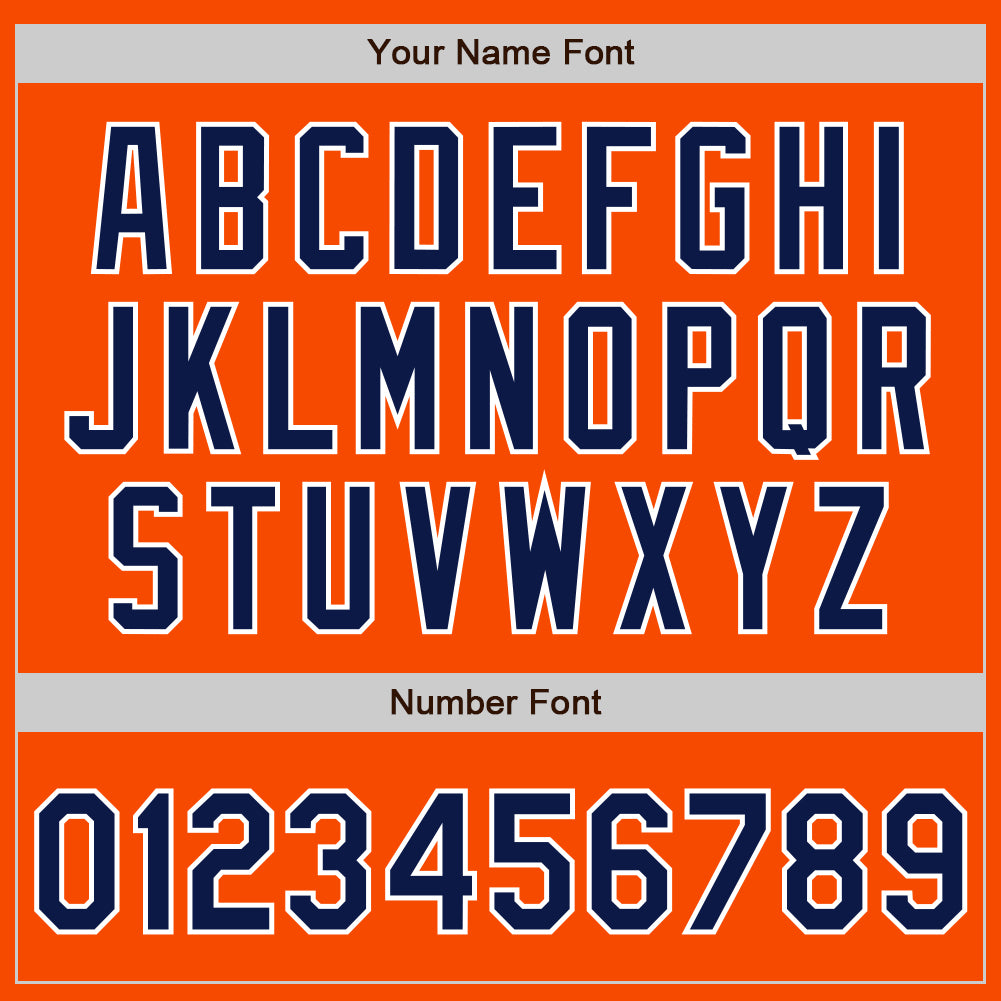 Custom Orange Navy-Gray Authentic Split Fashion Baseball Jersey