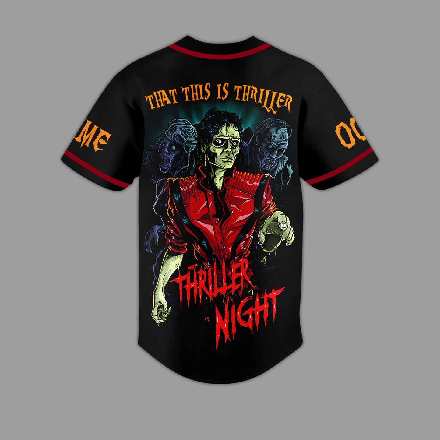 Spooky Michael Jackson Music Halloween Style Baseball Jersey