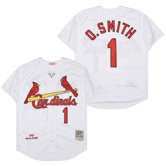 st. louis cardinals #1 ozzie smith Cardinals 1 White 1992 Retro_1
