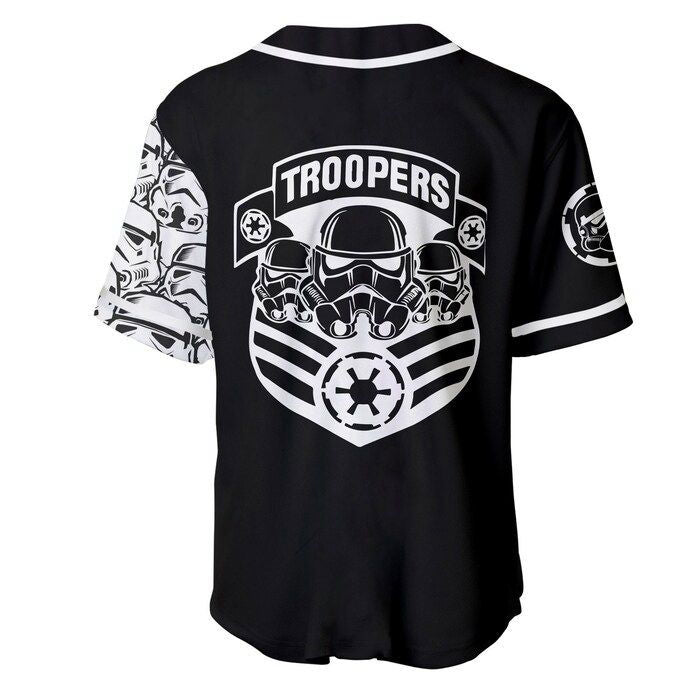 Star Wars Stormtrooper Black Cute Disney Unisex Cartoon Graphics Casual Outfits Custom Baseball Jersey Gifts for Fans - lylyprint.com