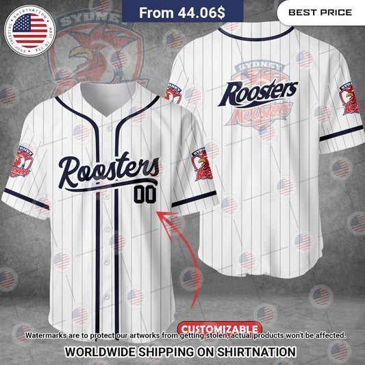 Sydney Roosters Custom Baseball Jersey