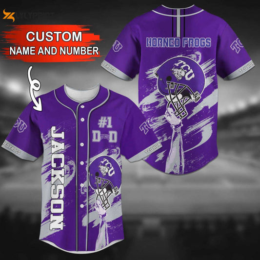 TCU Horned Frogs Personalized Baseball Jersey - lylyprint.com