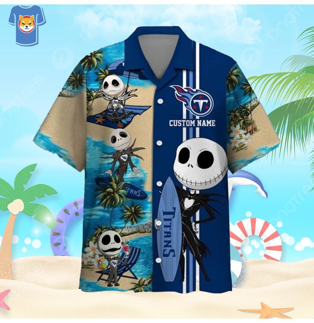 Tennessee Titans Jack Skellington Custom Name Hawaiian Shirt