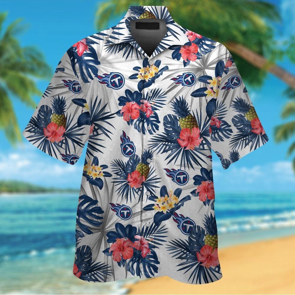 Tennessee Titans Short Sleeve Button Up Tropical Hawaiian Shirt VER022
