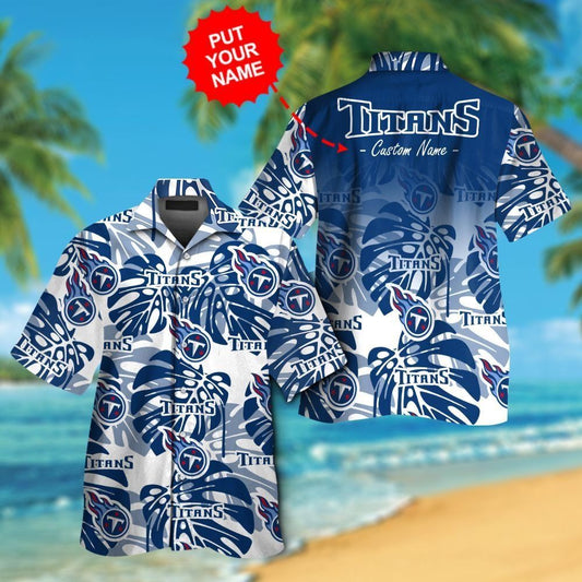 Tennessee Titans Short Sleeve Button Up Tropical Hawaiian Shirt VER026
