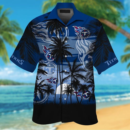 Tennessee Titans Short Sleeve Button Up Tropical Shirt Hawaiian Shirt