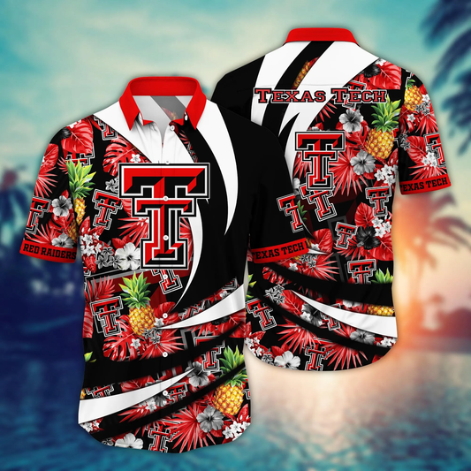 Texas Tech Red Raiders NCAA Hawaiian Shirt Umbrellas (For Sun) Aloha Shirt