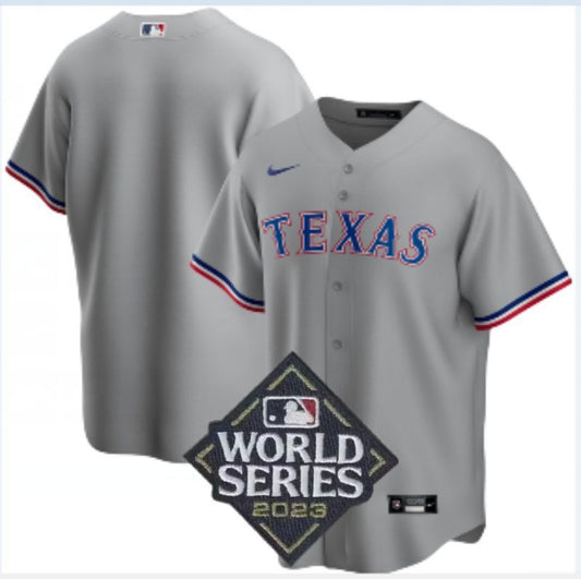 texas rangers road replica blank team gray jersey