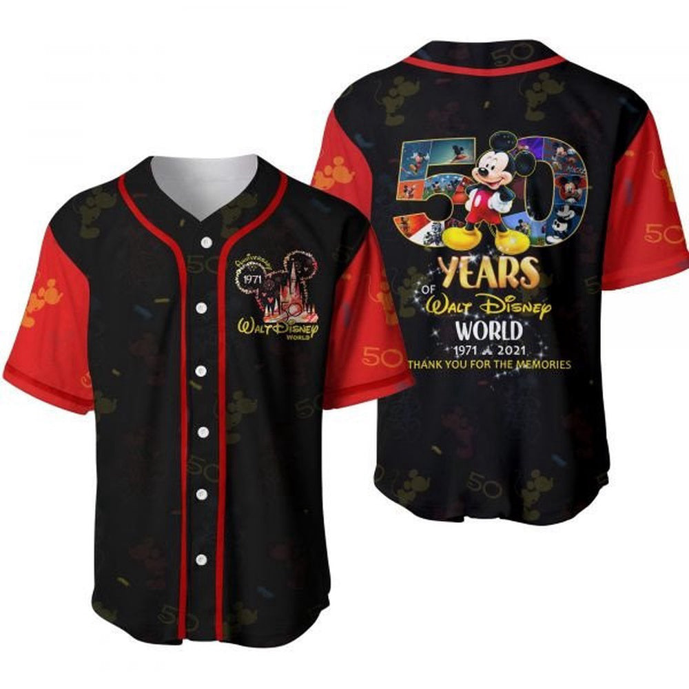 10th Anniversary Disney Mickey Mouse Baseball Jersey Gift for Lovers - Cartoon Inspired Jersey - Bafud