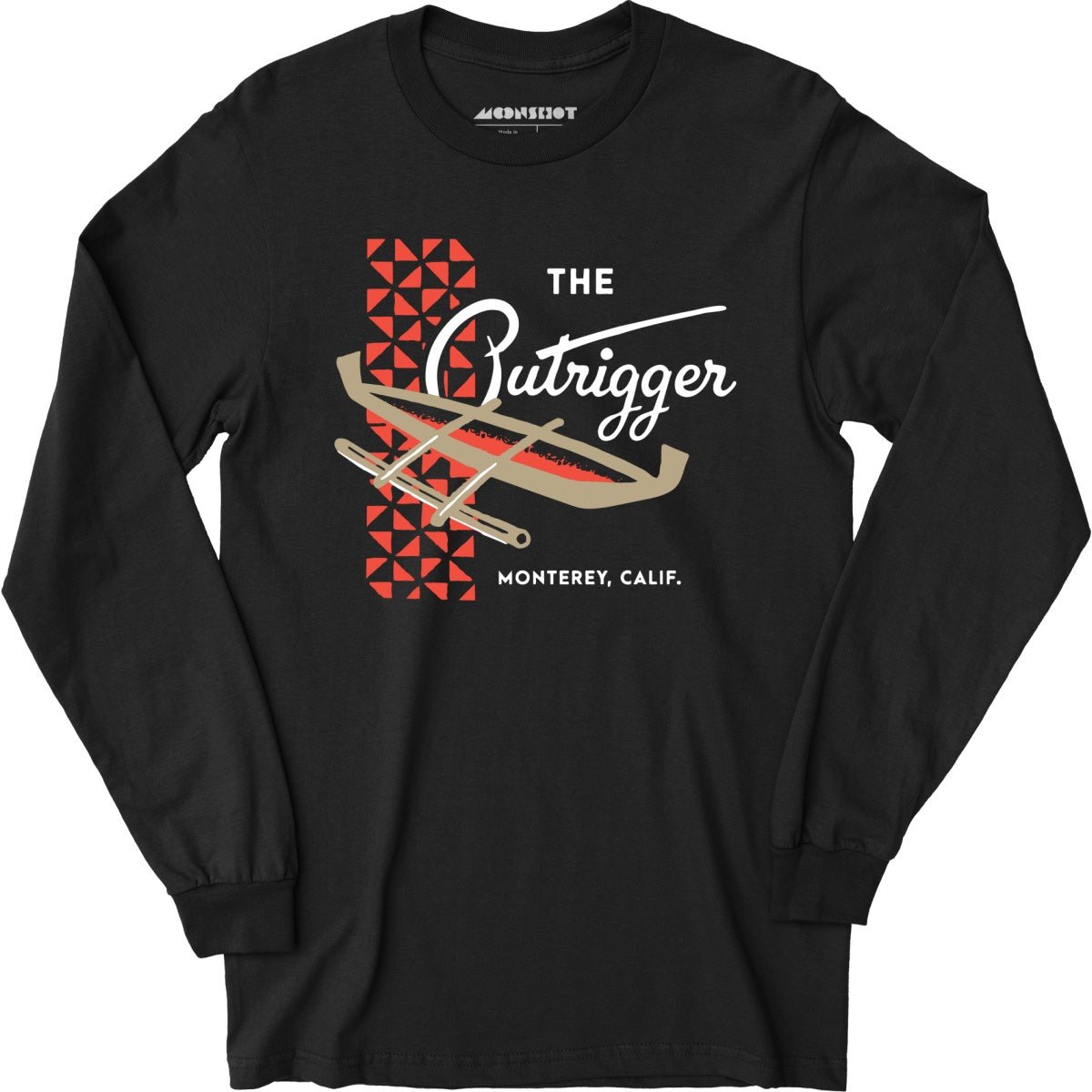 The Outrigger - Monterey, CA - Vintage Tiki Bar - Long Sleeve T-Shirt