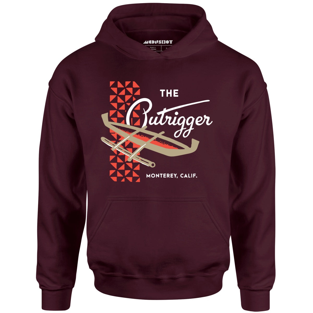 The Outrigger - Monterey, CA - Vintage Tiki Bar - Unisex Hoodie