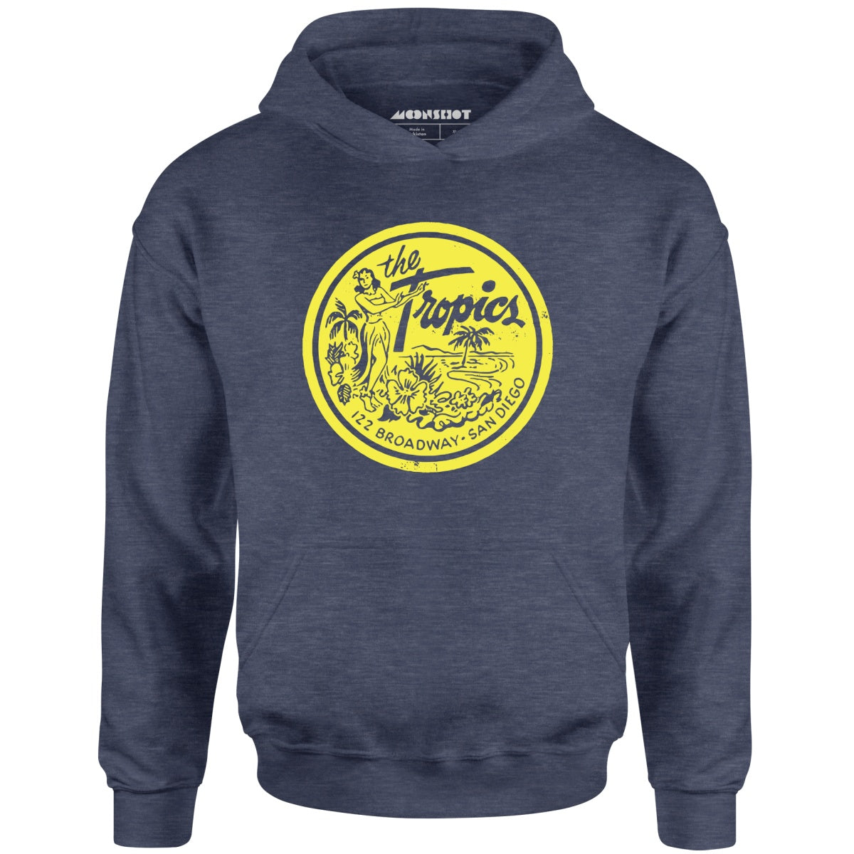 The Tropics - San Diego, CA - Vintage Tiki Bar - Unisex Hoodie