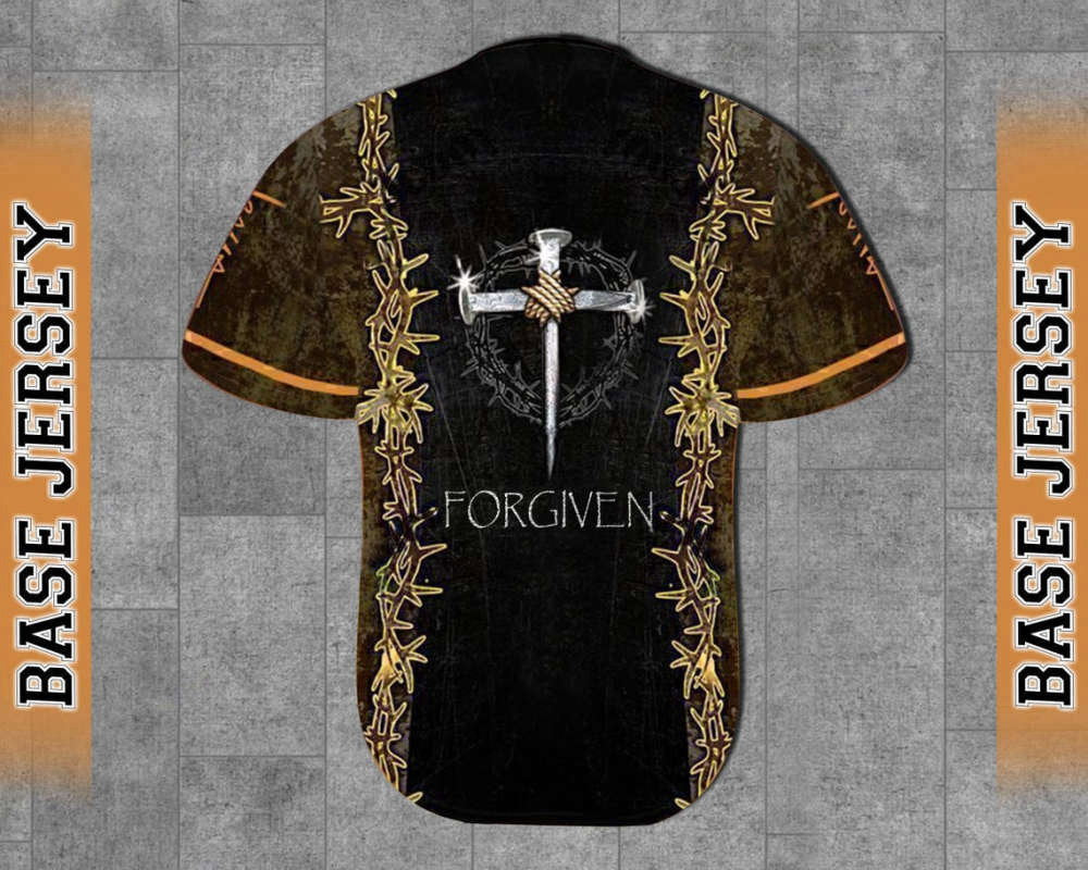 Colorful Thorn Cross Christian Baseball Jersey Adult Unisex S-5XL Full Size