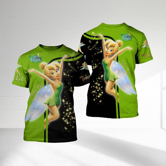Tinker Bell Love Fairy Princess 3D Shirt, Tinker Bell Movie Character All Over Print T-Shirt