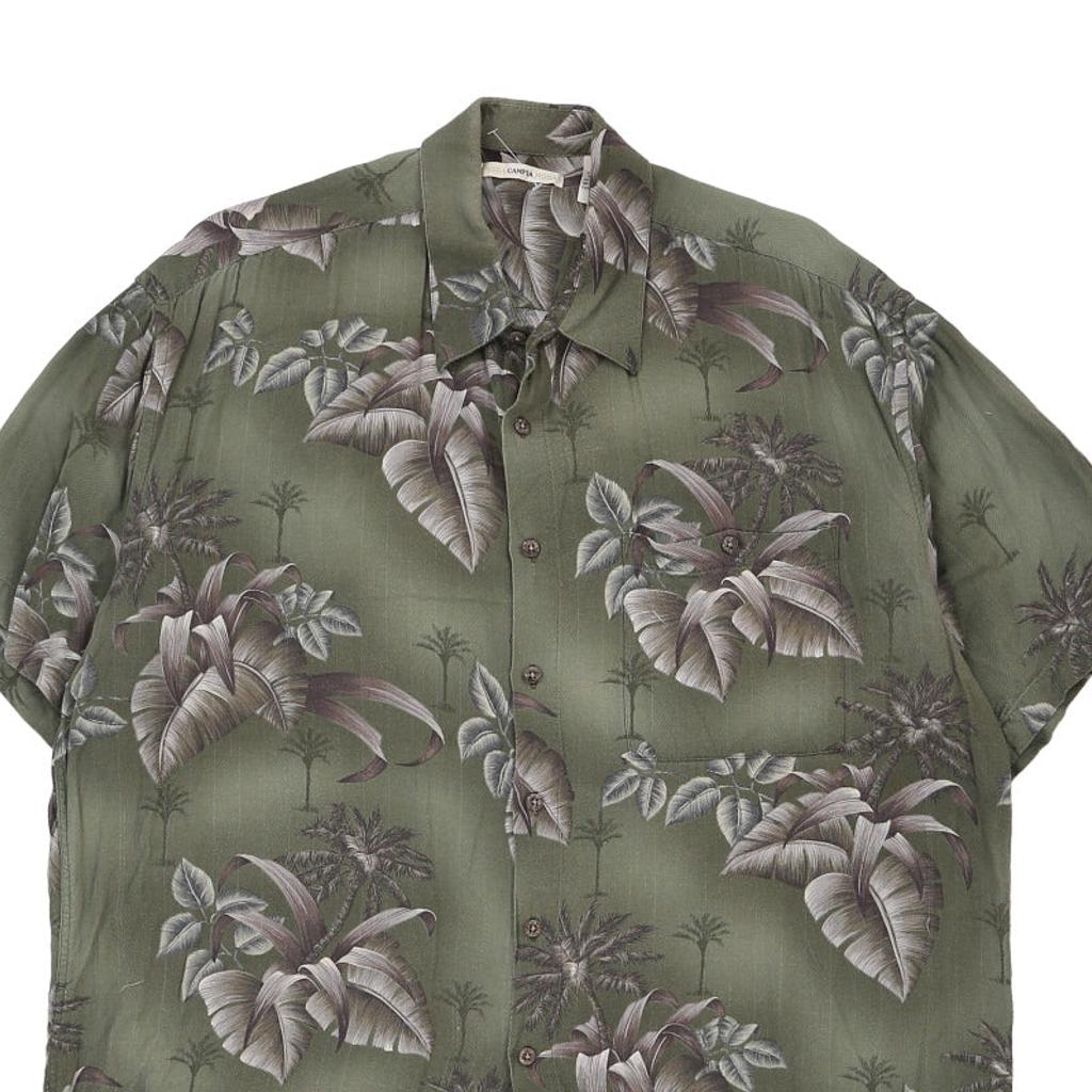 Campia Floral Hawaiian Shirt - XL Green Viscose