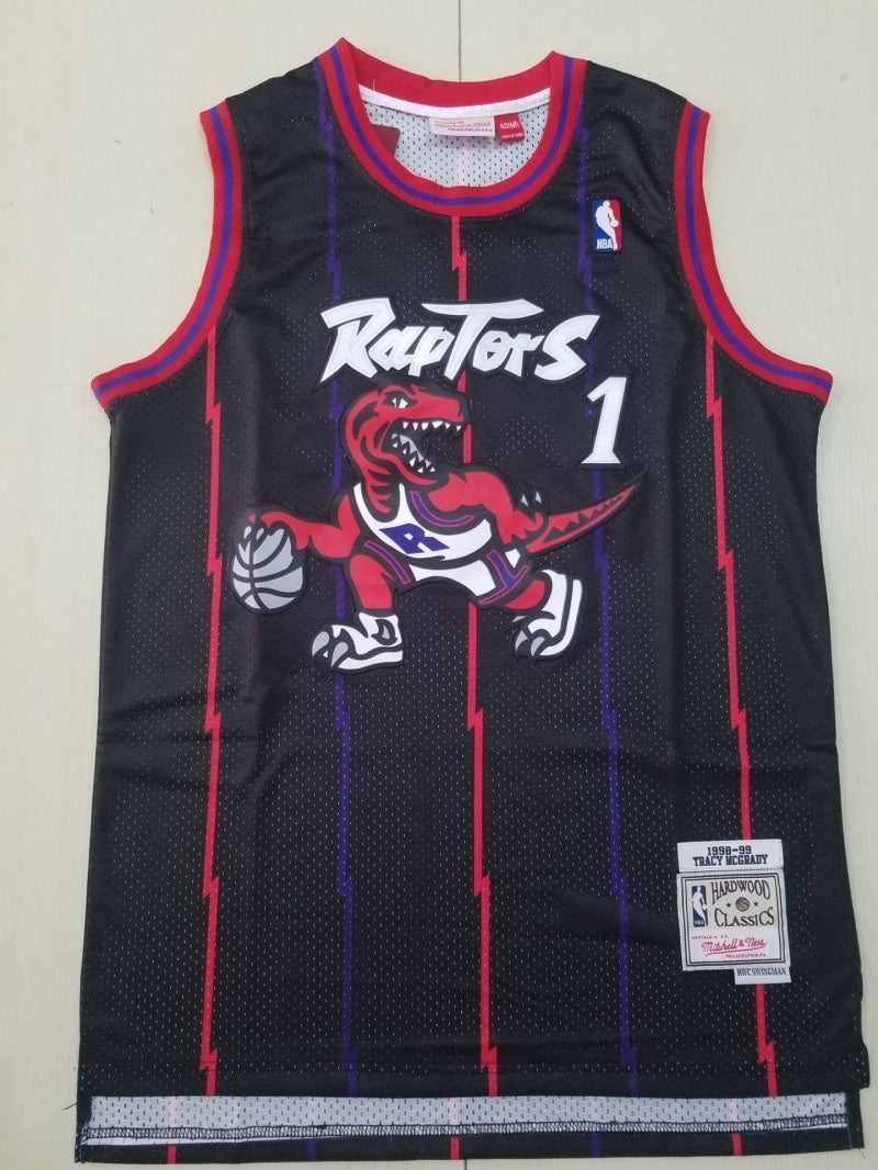 toronto raptors #1 tracy mcgrday Raptors 1 Retro Black s-xxl Style 2