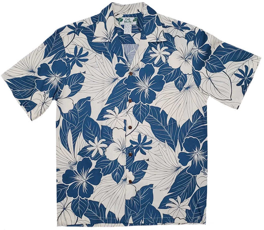 Lanai Aloha Shirt - Blue Two Palms Hawaii 1.284.000₫