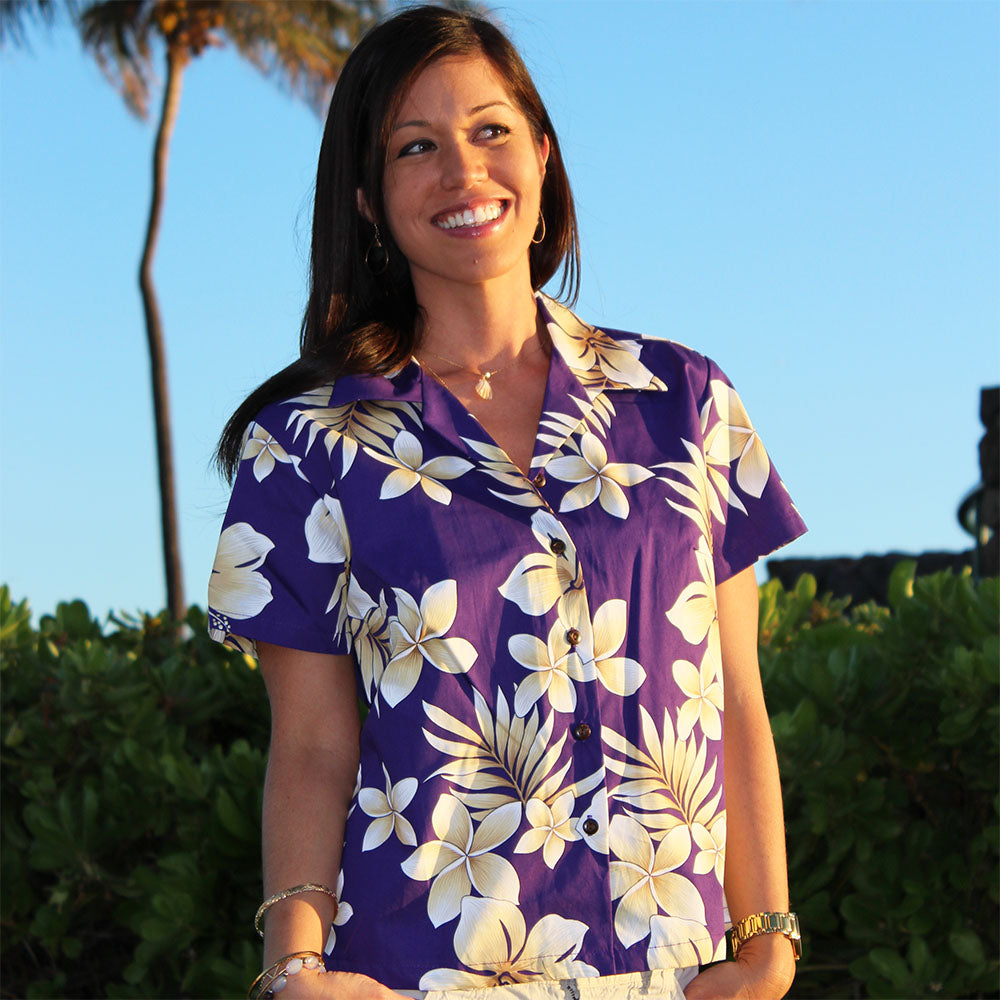 Tropic Fever Purple Fitted Women's Hawaiian Shirt Pacific Legend 1.231.000₫
