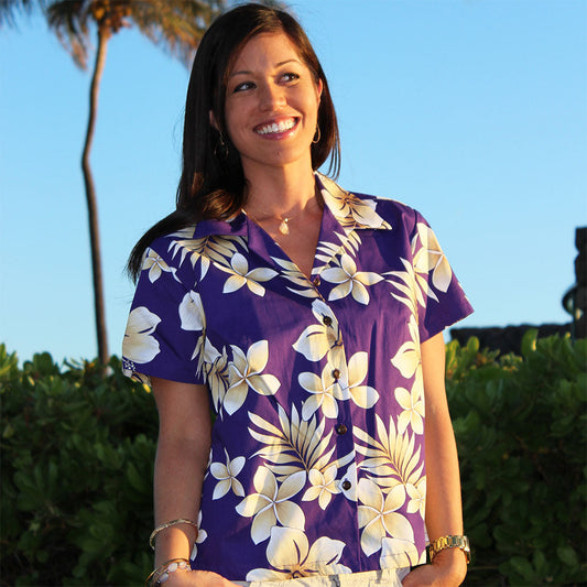 Tropic Fever Purple Fitted Women's Hawaiian Shirt Pacific Legend 1.231.000₫