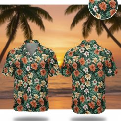 Men's Tropical Floral Shirt - Hawaiian Button Down Short Sleeve Beach Aloha Summer Casual Shirt