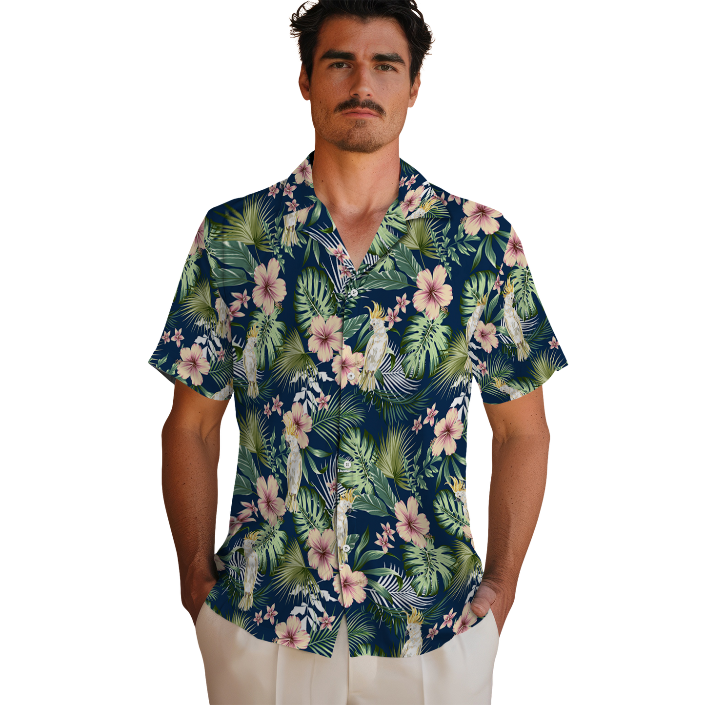 Tropical Parrot Bloom | Aloha Custom Hawaiian Shirt with Your Face or Logo
